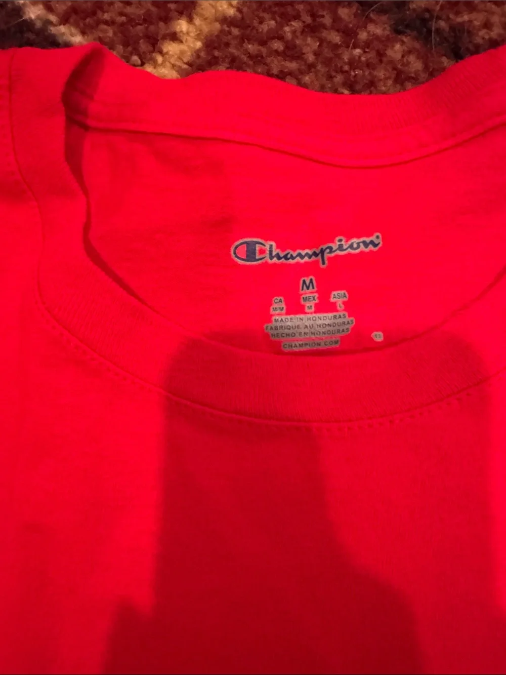 2 men’s size M Champion red  Short Sleeve Athletic shirts. - Picture 4 of 5